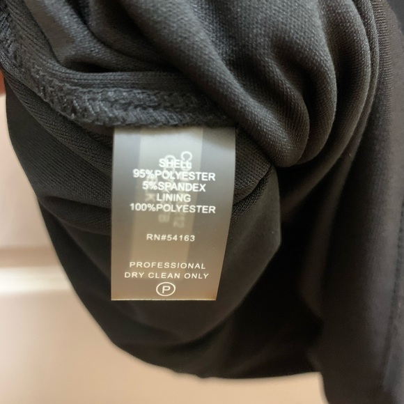 Calvin Klein Black Knee Length Straight Dress Long Ruffle Sleeves Whimsigoth - Picture 2 of 3